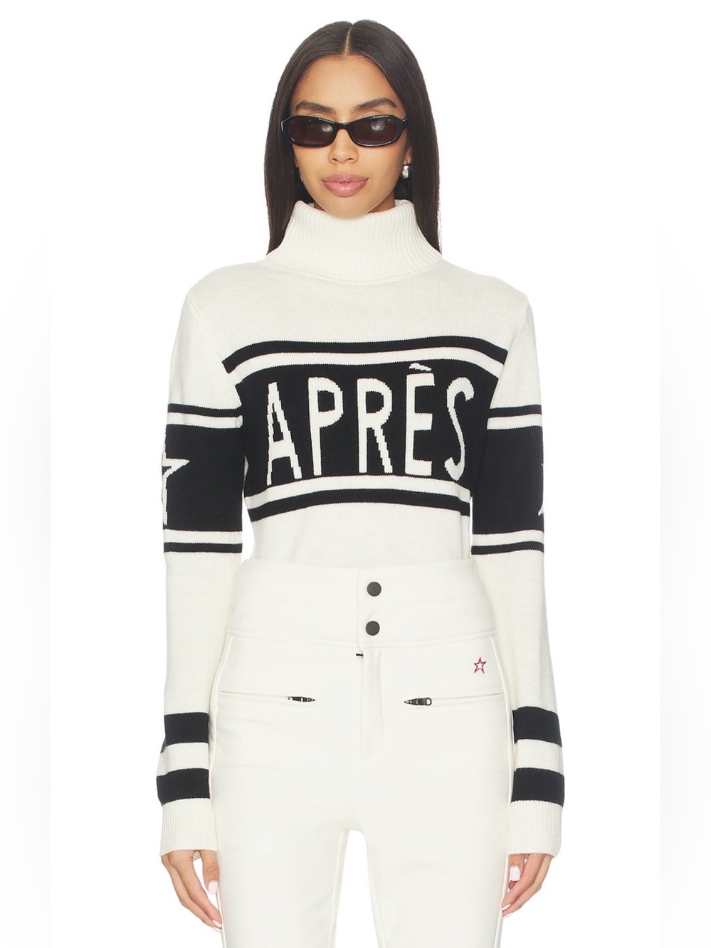 Perfect Moment Apres Ski Sweater Small Merino Wool Base Layer White Black NWT